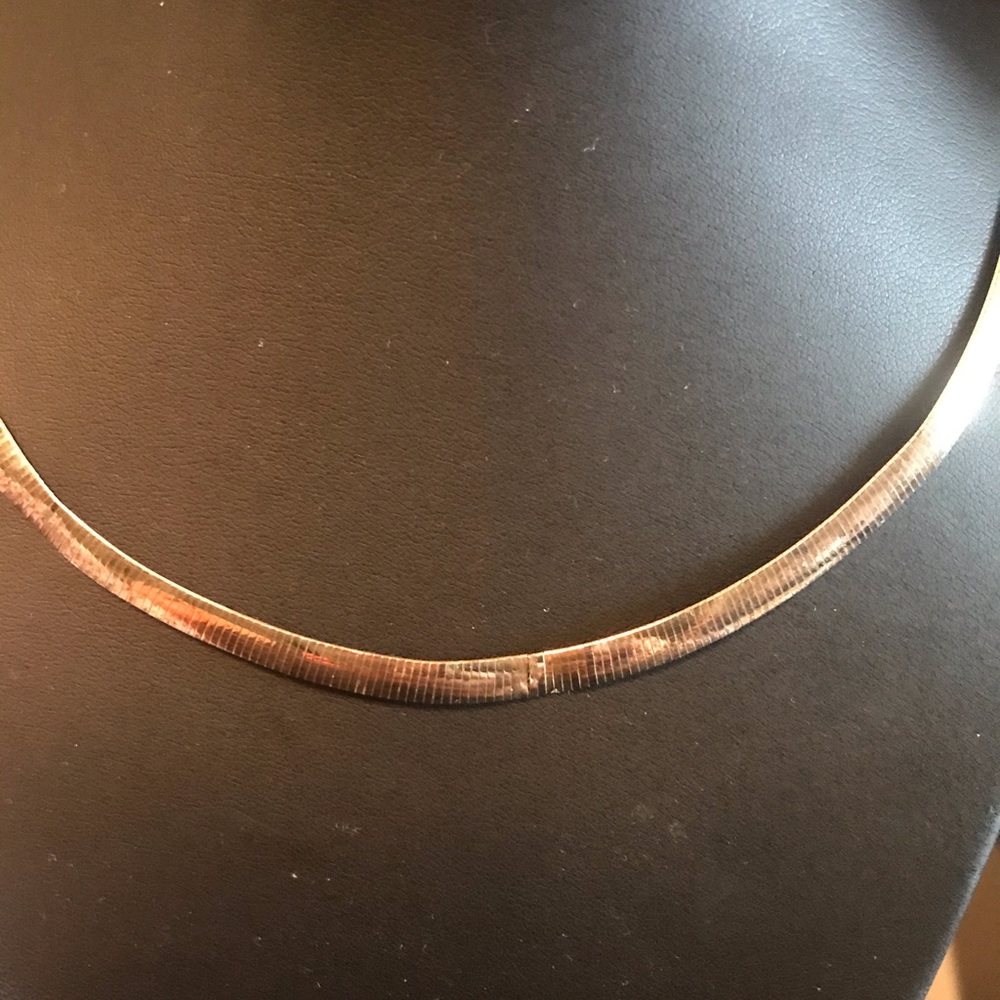 14kt & 925 silver omega necklace